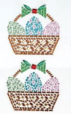 shumee Košarica z okrasnimi kamni in velikonočnimi jajci