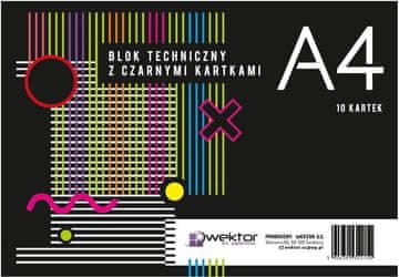 shumee Tehnični blok A4/10K črn (10 kosov)