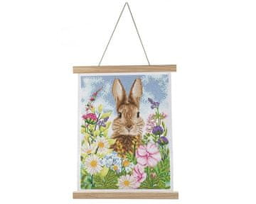 shumee Plakat 35x45 cm z diamantnim mozaikom Zajec in pomlad