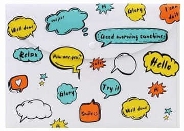 shumee Mapa za kuverte A4 z zapiranjem, bela, s tiskom