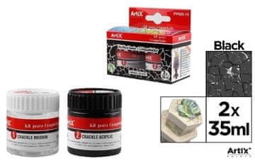 shumee Črna akrilna barva + sredstvo za razpokanje 2x35ml