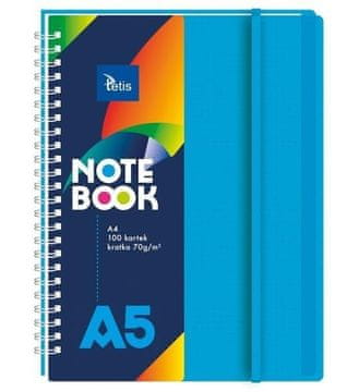 shumee Spiralni zvezek A5/100K kvadratni PP moder