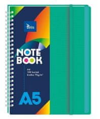 shumee Spiralni zvezek A5/100K kvadratni PP zelen