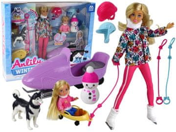 shumee Anlily otroška punčka drsanje pes zimski športi