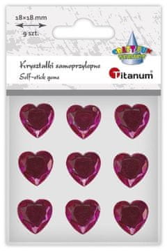 shumee Samolepilni kristali srčki fuksije 9 kosov