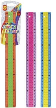 shumee 30 cm gumirano plastično ravnilo z dvobarvnimi kockami