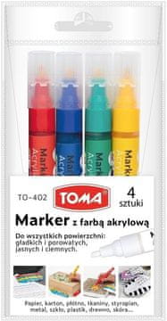 shumee Akrilni marker okrogle konice 2,5 mm, 4 barve