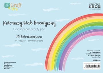 shumee Barvni blok A4 20 listov 180g 10 barv
