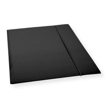 shumee Mapa A4 z elastiko, črn lak, 300 g/m² (10 kosov)