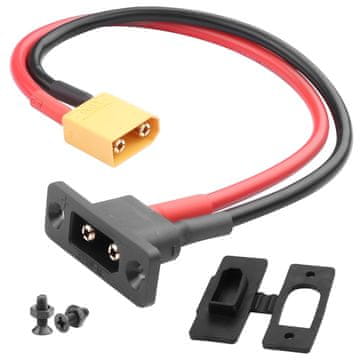 YUNIQUE GREEN-CLEAN XT90E-M moški na XT90 moški kabel 30cm 10AWG pozlačen z nosilcem pregrade, pokrov za prah – RC adapter za Lipo baterije, drone, avtomobile in helikopterje