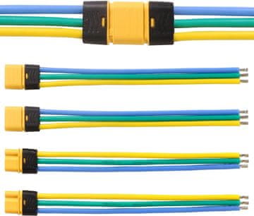 YUNIQUE GREEN-CLEAN 2 para MR30 moških-ženskih konektorjev z zaščitnim ohišjem in 100mm 18AWG silikonski kabel – MR30 vtič za RC FPV Lipo baterije, drone, avtomobile in helikopterje
