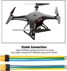 YUNIQUE GREEN-CLEAN 2 para MR30 moških-ženskih konektorjev z zaščitnim ohišjem in 100mm 18AWG silikonski kabel – MR30 vtič za RC FPV Lipo baterije, drone, avtomobile in helikopterje