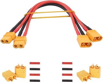 YUNIQUE GREEN-CLEAN 2 dela XT60 moško-ženski kabel 30cm 14AWG silikon + 2 para XT60 moški/ženski konektorji za RC Lipo FPV dron baterije