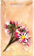 shumee Blago marjetice roza in bele 2 cm 12 kosov