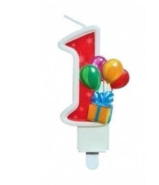 shumee Rojstnodnevna sveča 1 z baloni