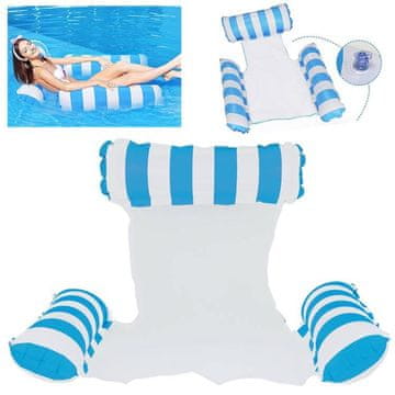 shumee Udoben napihljiv plavalni stol z mrežasto vzmetnico, viseča mreža 110x90 cm SP0767