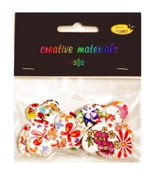 shumee Dekorativni gumbi Srčki 2 25 mm 15 kosov