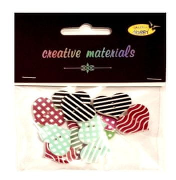 shumee Dekorativni gumbi v obliki srca 20 mm 15 kosov