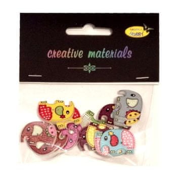 shumee Dekorativni gumbi Slon 25x18mm 15 kosov