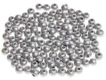 shumee Lesene perle za nizanje, srebrne, 8 mm, 120 kosov
