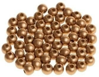 shumee Lesene perle za nizanje, zlate, 10 mm, 60 kosov