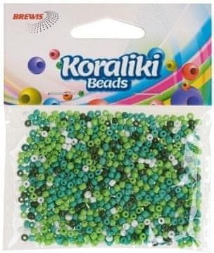 shumee Akrilne perle za nizanje belo-zelene 35 mm