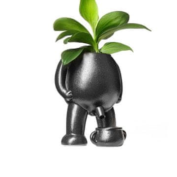 shumee ČRNI KERAMIČNI LONEC ZA CVETJE ZABAVNO DARILO ZA VSELJENJE LONEC ZA CVETJE ZA BALKON