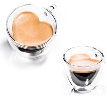shumee Dvostenski termo kozarec s srčkom za kavo Latte