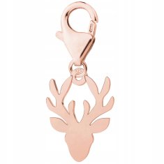 shumee Pozlačen obesek, rogovi, rogovje, jelenova glava, jelenova ploščica, SREBRO 925