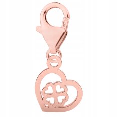 shumee Pozlačen obesek iz deteljice, majhno srce z deteljico, SREBRO 925