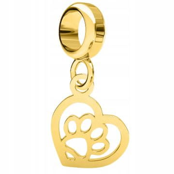 shumee Zlat obesek s pasjo mačjo tačko v srcu Pasji mačji srček SREBRO 925
