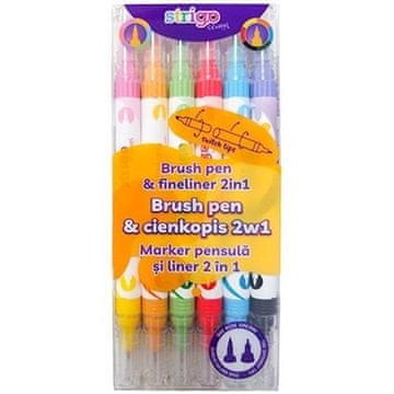 shumee Dvostranski tanki flomaster, 6 barv