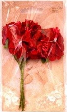 shumee Rdeče tkaninske rože 4 cm 6 kosov