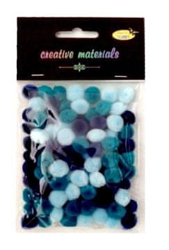 shumee Akrilni pomponi modri 10 mm 100 kosov