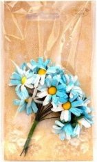 shumee Blago marjetice modro-bele 2 cm 12 kosov