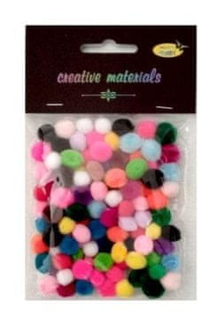 shumee Akrilni pomponi mešanica barv 10 mm 100 kosov