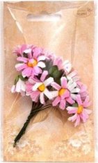 shumee Blago marjetice svetlo roza in bele 2 cm 12 kosov