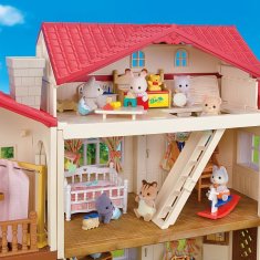 Sylvanian Families Enonadstropna hiša z rdečo streho in lučmi, nova