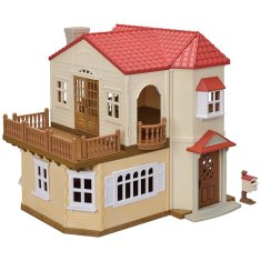 Sylvanian Families Enonadstropna hiša z rdečo streho in lučmi, nova