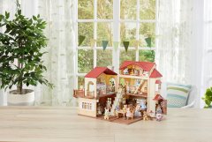 Sylvanian Families Enonadstropna hiša z rdečo streho in lučmi, nova