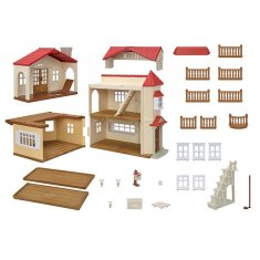Sylvanian Families Enonadstropna hiša z rdečo streho in lučmi, nova