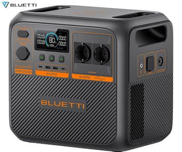 BLUETTI PREMIUM 200 V2 prenosna polnilna postaja, 2600 W, 2074 Wh baterija, AI BMS sistem, črna