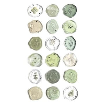 Okrasni samolepilni pečati - zeleni, 18 kosov