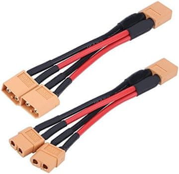 YUNIQUE GREEN-CLEAN 2 kosa XT60 vzporednega kabla, moški do 2 ženski in ženski na 2 moški 14AWG | RC Lipo adapterji za baterije | Droni, avtomobili, letala, izdelava modelov