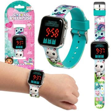 DreamWorks Gabijina mačja hišica Digitalna ura za dekleta, LED zapestna ura za dekleta