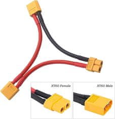 YUNIQUE GREEN-CLEAN 2 kosa XT60 Series 2 Lipo adapter kabel s 4 pari XT60 priključka, napetostni pospešek, M/F konektor, specifičen za dinamično modeliranje, silikon, plastika