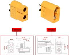YUNIQUE GREEN-CLEAN 2 kosa XT60 Series 2 Lipo adapter kabel s 4 pari XT60 priključka, napetostni pospešek, M/F konektor, specifičen za dinamično modeliranje, silikon, plastika
