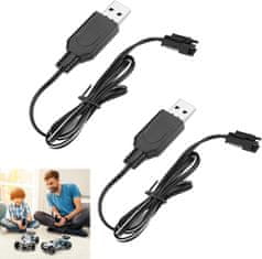 YUNIQUE GREEN-CLEAN 2 PC USB polnilec, 3,7V RC kabli za polnilce za NiCd/NiMH/LiPo baterije s SM-2P vtičem, združljivi z RC avtomobili in FPV droni