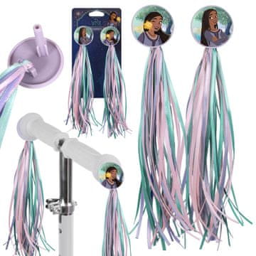 Disney DISNEY WISH Asha Okrasni trakovi z resami za krmilo kolesa, otroške skuterje, komplet 2 kosov