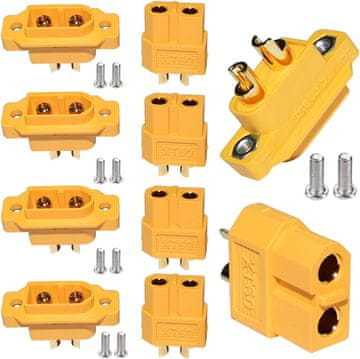 YUNIQUE GREEN-CLEAN Komplet 5 parov XT60E-M | Vtič in vtič, ki ga je mogoče namestiti na baterijo | Idealno za RC modele letal, FPV dirkalne drone